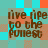 Pixelated text 'live life to the fullest' on a checkered background with cyan, orange, and brown squares.