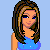 Pixel art of a woman with brown and blonde hair in blue top against light blue background, text reads 'SORRY I DONT GO ON PITY DATES' across four
