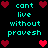 Pixelated text reads 'cant live without provesh' in cyan on black background with red heart symbols at corners and center.