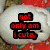 A white rabbit with pink nose and black eyes sits on red patterned fabric, displaying text in four