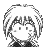Pixelated character with white hair and dark clothing displays nine distinct facial expressions across a