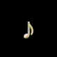 Animated sequence of a musical note icon rotating through multiple angles against black background.