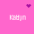 Pink background with four 'KaByn' text instances and two purple pixelated symbols: a heart at top center and a starburst pattern in the upper right.