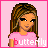 Pixel art of a girl with long brown hair wearing a pink shirt, showing two distinct expressions with text labels 'butterfly' and 'kisses' beneath her.