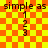 Yellow and orange checkered background with repeated text and numbers, showing animation changes in the right