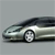 Pixelated side view of a silver sedan with black roof and wheel, positioned on a light gray background.