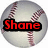 Four baseballs with red text overlays: 'Shane', 'victorino', '#8', and '<3333' on a white background.
