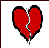 A pixelated red heart with a black outline, split vertically into two halves by a jagged white and gray crack.