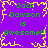Purple background with yellow pixelated border and central starburst, green text repeating 'Jack Dawson is Awesome!!' four times.
