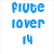 Pixelated text in blue, green, and red on white background with gray section; blue text reads "flute lover 14", green text reads "makes", red text reads "free, personal ICONS!!!!!".