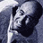 Pixelated static icon of a tennis player in mid-swing with racket, rendered in grayscale tones on a transparent background.