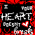 A contact sheet of 11 animated frames showing a pixel art icon with red and black color scheme featuring repeated text "I HOPE YOUR HEART DOESN'T BREAK" and heart symbols, arranged in a 4x3 grid with one empty frame.