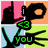 Pixelated icon with green text 'i 23 you' over a split background of pink, orange, light blue, and lime green sections.