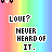 A static contact sheet of two identical animated frames showing pixelated text on a rainbow striped background with black and white text elements.