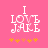 Pixelated text "I LOVE JAKE" on pink background with orange stars, showing animation change in star colors.