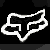Black-and-white pixelated icon featuring a white fox head outline and 'Fox Racing' text with radiating lines on the right.