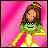Animated contact sheet of a cartoon princess character interacting with a green frog-like creature and another figure across multiple frames, set against pink striped background with text overlay at bottom.