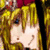 Pixelated anime-style character with blonde hair and blue eyes, wearing a red headband and bow tie, displayed in four with text overlays