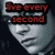 A four- displays a person's face with red text overlays reading "live every second," "here and now," and "don't let go"