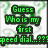 Green text on a white background reads 'Guess Who is my frst speed dial...???', with a spiral question mark icon and 'Hannah Montana' logo above three pixelated images of a blonde woman.