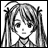 Pixelated grayscale anime-style character with long hair and two hair clips, next to text reading 'Anime IM' and 'COM' on a black background.