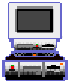 computer monitor icons with text on screens and blinking lights, some monitors display 'Hi.', 'come', 'in', 'and', 'enjoy', 'my', 'pages' while others show blank screens