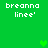 Green background with white pixelated text 'breanna linee' repeated four times and three green pixelated hearts in different positions.