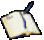 Animated sequence of a notebook with blue pen, showing sequential rotation from left to right