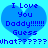 Two identical blue heart shapes on a light blue background, each containing pixelated text and a of question marks below
