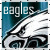 Pixelated eagle head with blue background and 'eagles' text, showing animation frame differences.