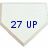 Two baseball diamond-shaped icons display '27 UP' and '27 DOWN' text, while a third shows '2009 New York Yankees Champions' on the same shape.