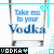 Animated contact sheet showing multiple frames of a vodka-themed buddy icon with repeated text and pixelated effects.