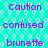 A static image with a turquoise background patterned with white hexagons, displaying repeated purple text words 'Caution', 'confused', and 'brunette' in a
