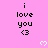 Pixelated pink background with repeated black text 'i love you <3' and white heart symbols arranged in a pattern