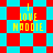 Yellow text 'I LOVE MAODIE' on a red and cyan checkered background with diamond-shaped red