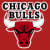 A split-screen buddy icon featuring the Chicago Bulls logo on a red background and "Original Icons .com" text on a green background, both rendered in pixelated style with visible dithering.