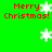 Green background with red "Merry Christmas!" text and white snowflakes; snowflakes shift position across frames.