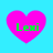 Four pink heart shapes on a cyan background, each containing green text reading 'Lexi' with slight variations in pixelation and alignment.