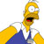 Pixelated character with yellow skin, wide eyes, and open mouth wearing blue overalls and white shirt against plain background.