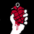 Pixelated buddy icon showing a hand holding a grenade with dripping liquid, displayed in two color variations on a contact sheet.