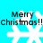 Pixelated white snowflakes on cyan background with "Merry christmas!!" text, two identical frames showing static content.