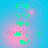 A static image with cyan background and pink light effects displaying green text reading "you are the music in me" in four identical quadrants.