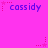 A static image with a bright pink background displays the name 'cassidy' in blue text, repeated six times across two . Each instance of the name is accompanied by small red star and dotted line graphics