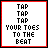 A 5x5 contact sheet of animated frames showing a pixelated text-based icon with