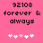 Pixelated text and heart symbols on a pink background with two identical static frames side-by-side.