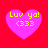Four identical pink heart-shaped icons with yellow text 'Luv ya! <333' on a red background, arranged in a