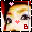 Animated icon with a stylized face, pink and orange heart symbols, red 'B' letter, and gradient background shifting between warm tones.