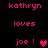 Pixelated text and heart symbols in pink and magenta on black background, with animated heart color changes.