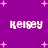 Purple background with pink plus-shaped stars and repeated white pixelated text 'keisey' in four positions.