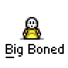 Animated contact sheet of a pixel art buddy icon featuring a yellow stick figure with white head, blue side character, and text elements across 14 frames showing sequential animation changes.